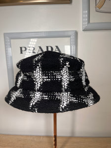 Chanel Tweed Bucket Black/White Hat, Medium