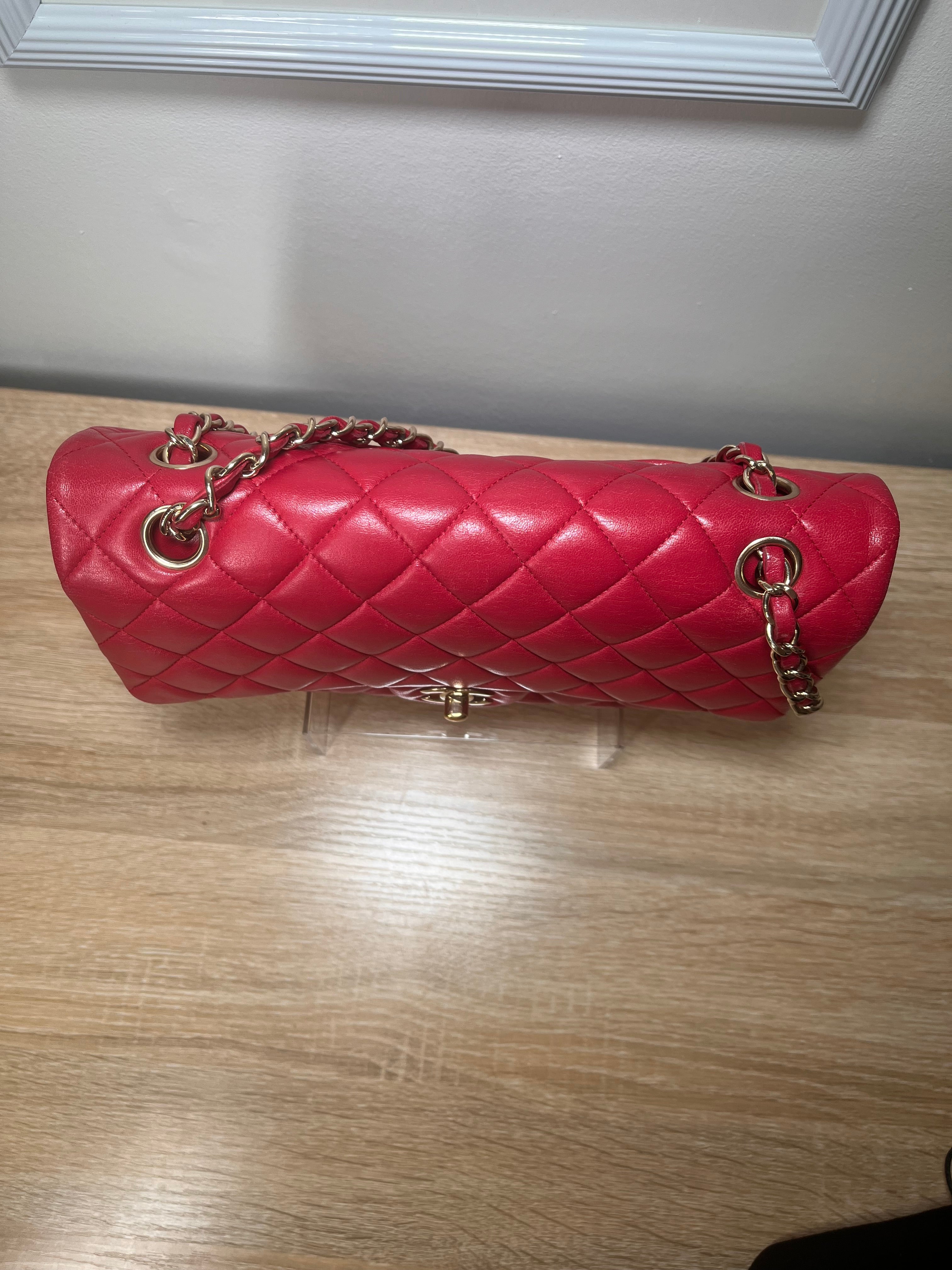 Chanel Double Flap Bubble Gum Pink Handbag, Medium