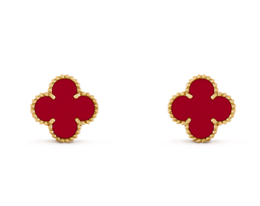 Van Cleef & Arpels Vintage Alhambra Carnelian Earrings