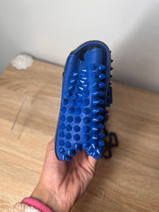 Christian Louboutin Spike Blue Handbag, 9.5 by 5.5 by 2.5"