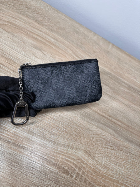 Louis vuitton damier graphite key pouch sale