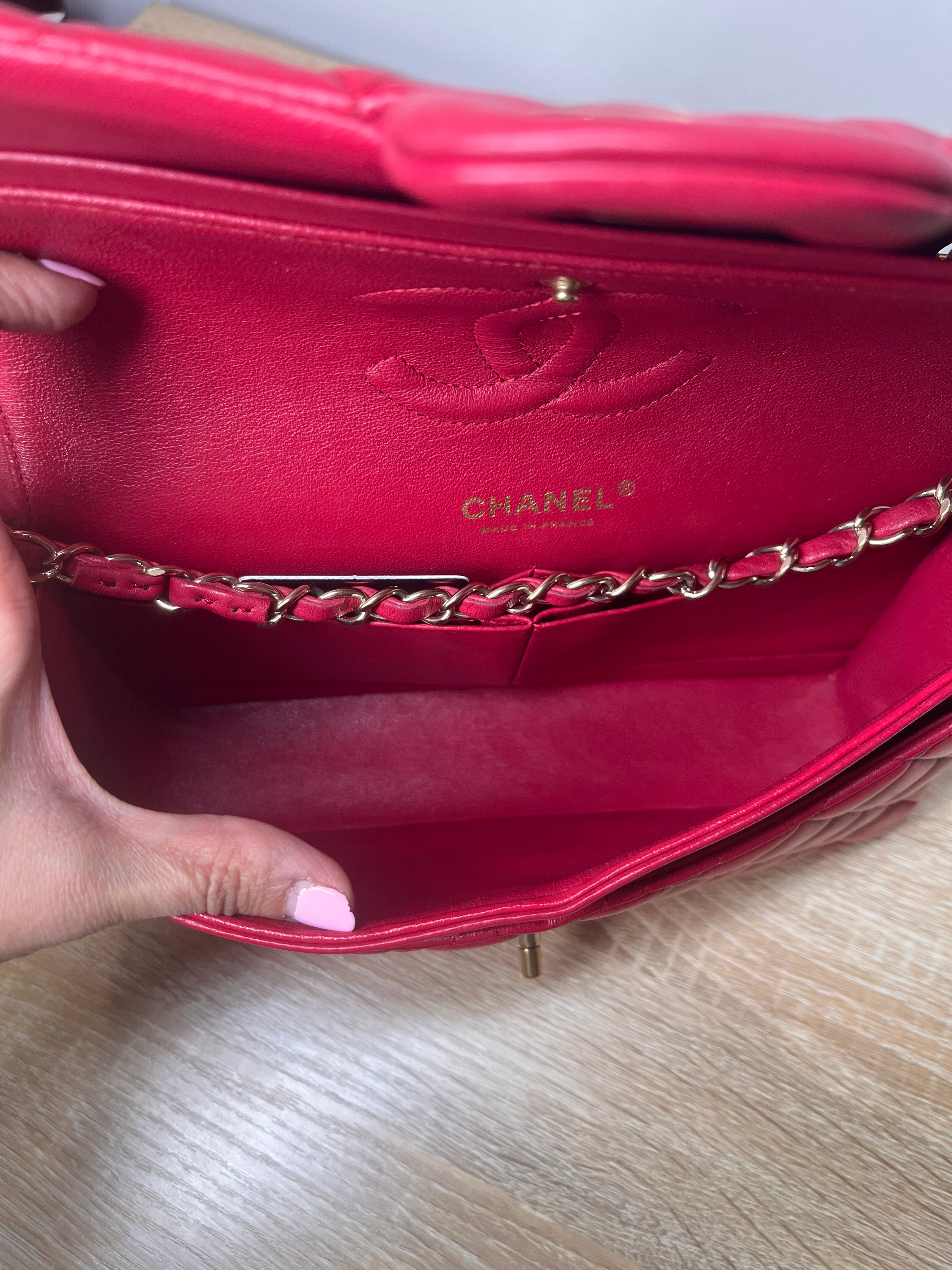 Chanel Double Flap Bubble Gum Pink Handbag, Medium