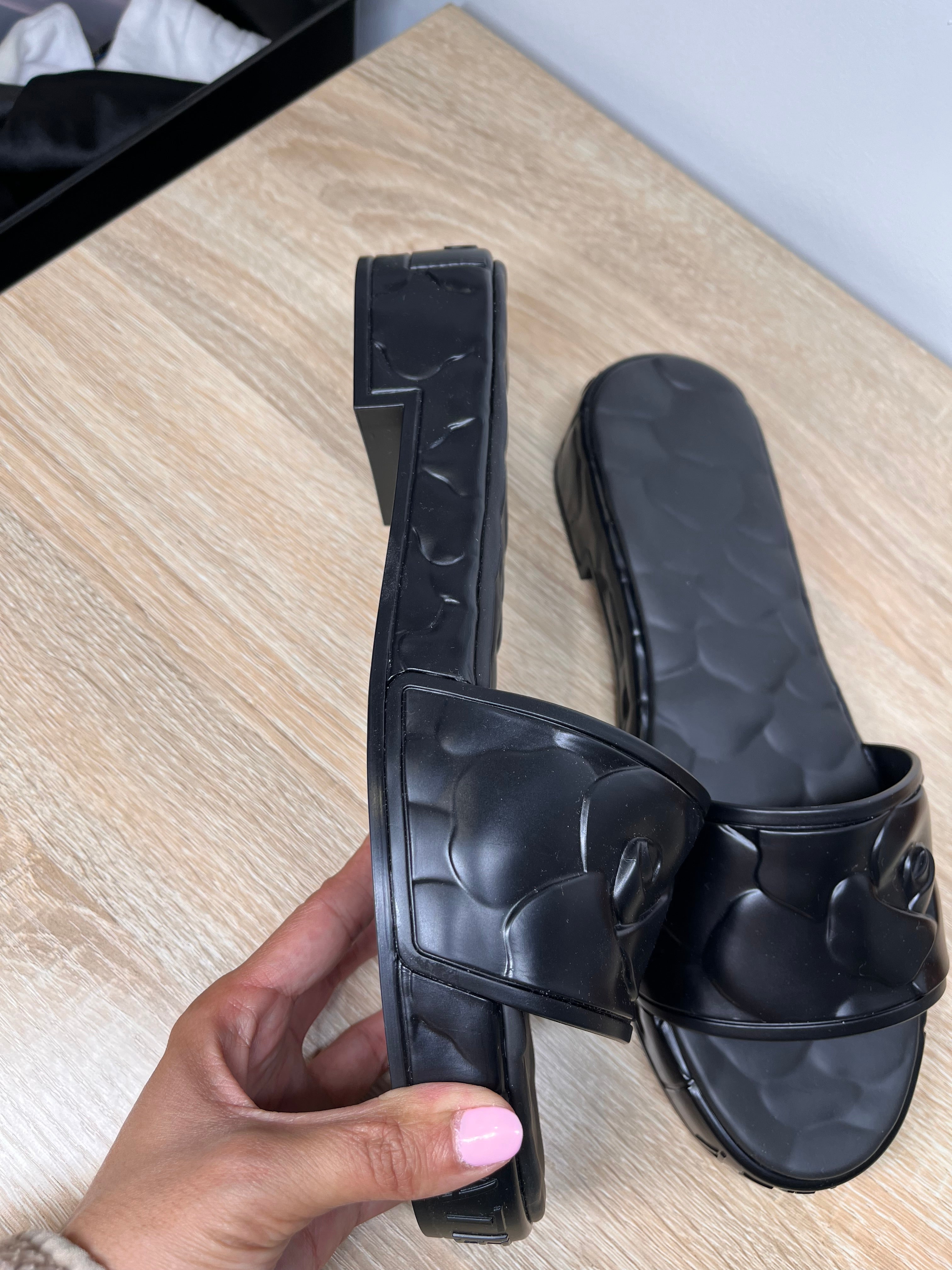 Valentino PVC Black Sandals,41