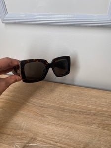 Chanel Retangle Brown Sunglasses