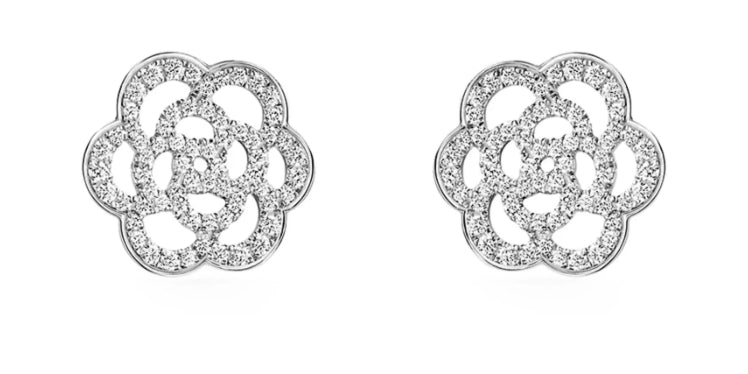 Chanel Camelia Ajoure Diamond Earrings