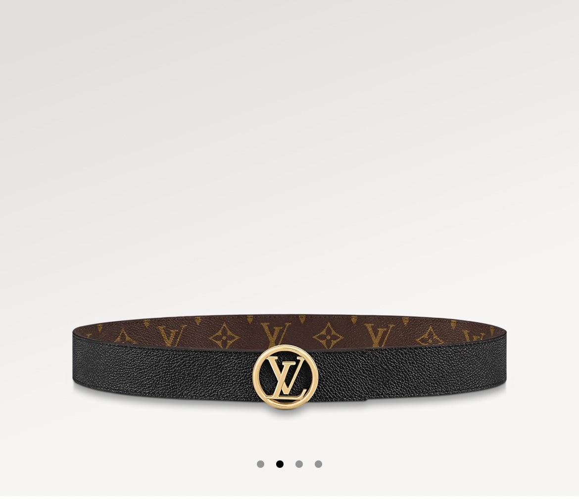 LV CIRCLE 35MM REVERSIBLE BELT Monogram Noir Belt, 95